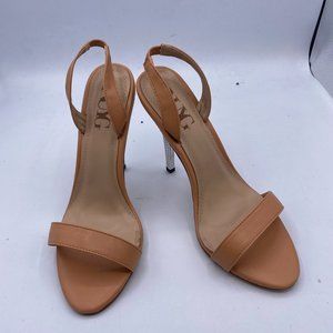 A NUYG nude open toe stilettos slingback heels pumps shoes